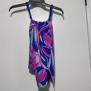 Coastal Cove Vibrant Blue and Pink Dress